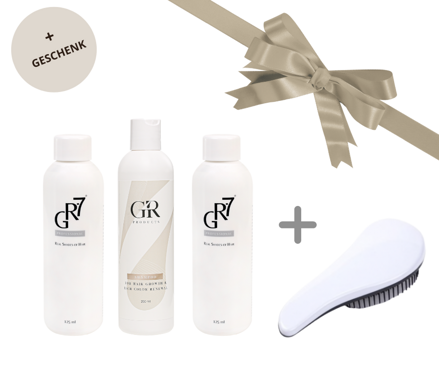 Geschenk SET GR-7 gegen graues Haar + Shampoo für Haarwuchs und Erneuerung der Haarfarbe