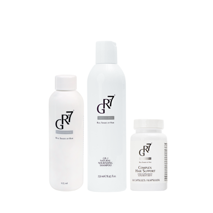 Behandlung gegen graues Haar: SET GR-7 Anti-Grau-Tonic + Vitaminkomplex + Shampoo 