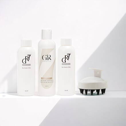 SET GR-7 gegen graues Haar + Shampoo für Haarwuchs und Erneuerung der Haarfarbe